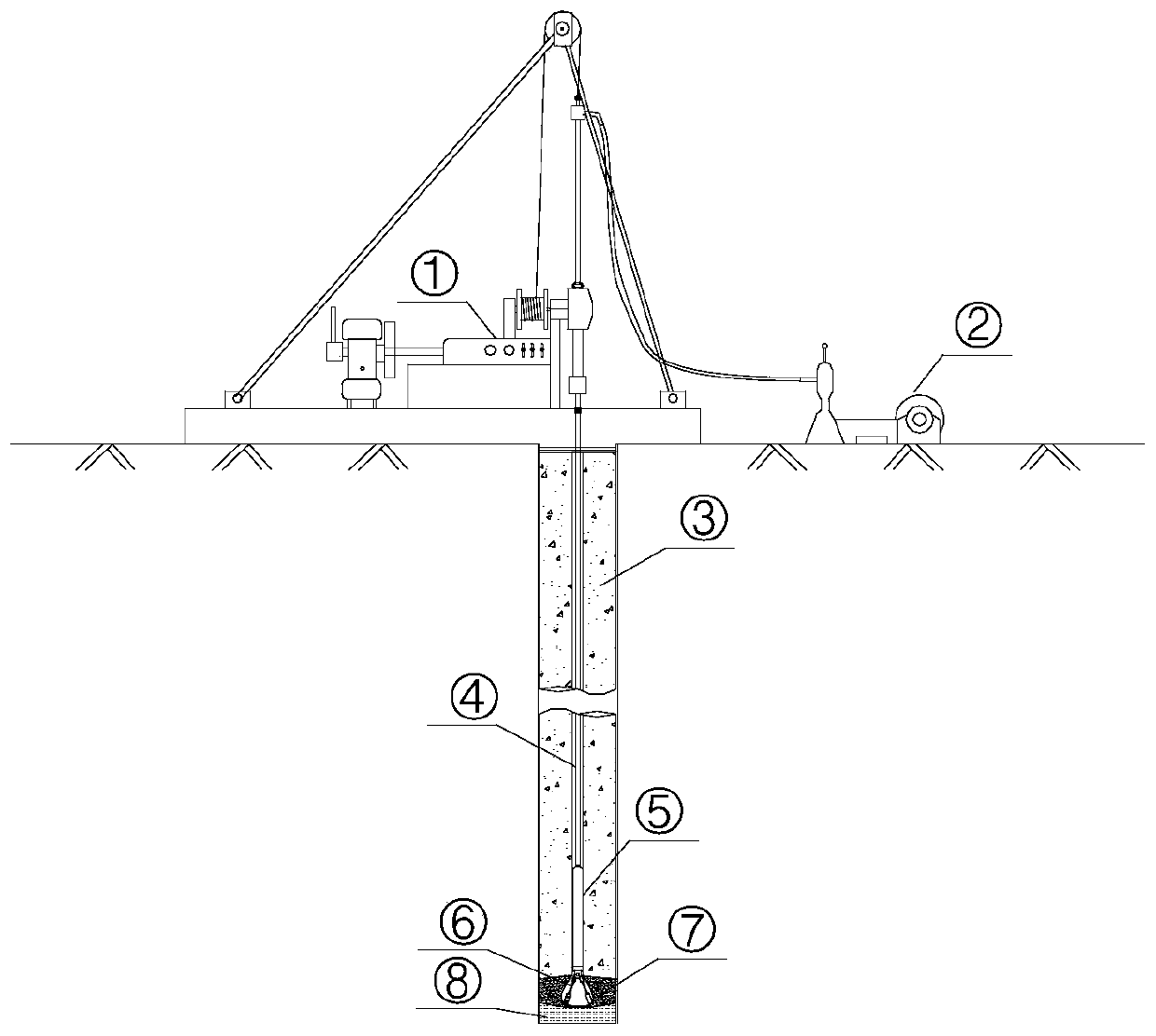 Cleaning device for pile bottom sediment of cast-in-place concrete pile