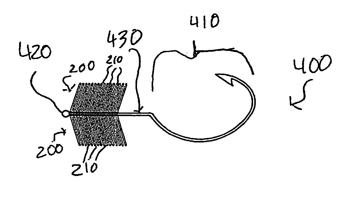 Fishing lure including looped fiber-based materials