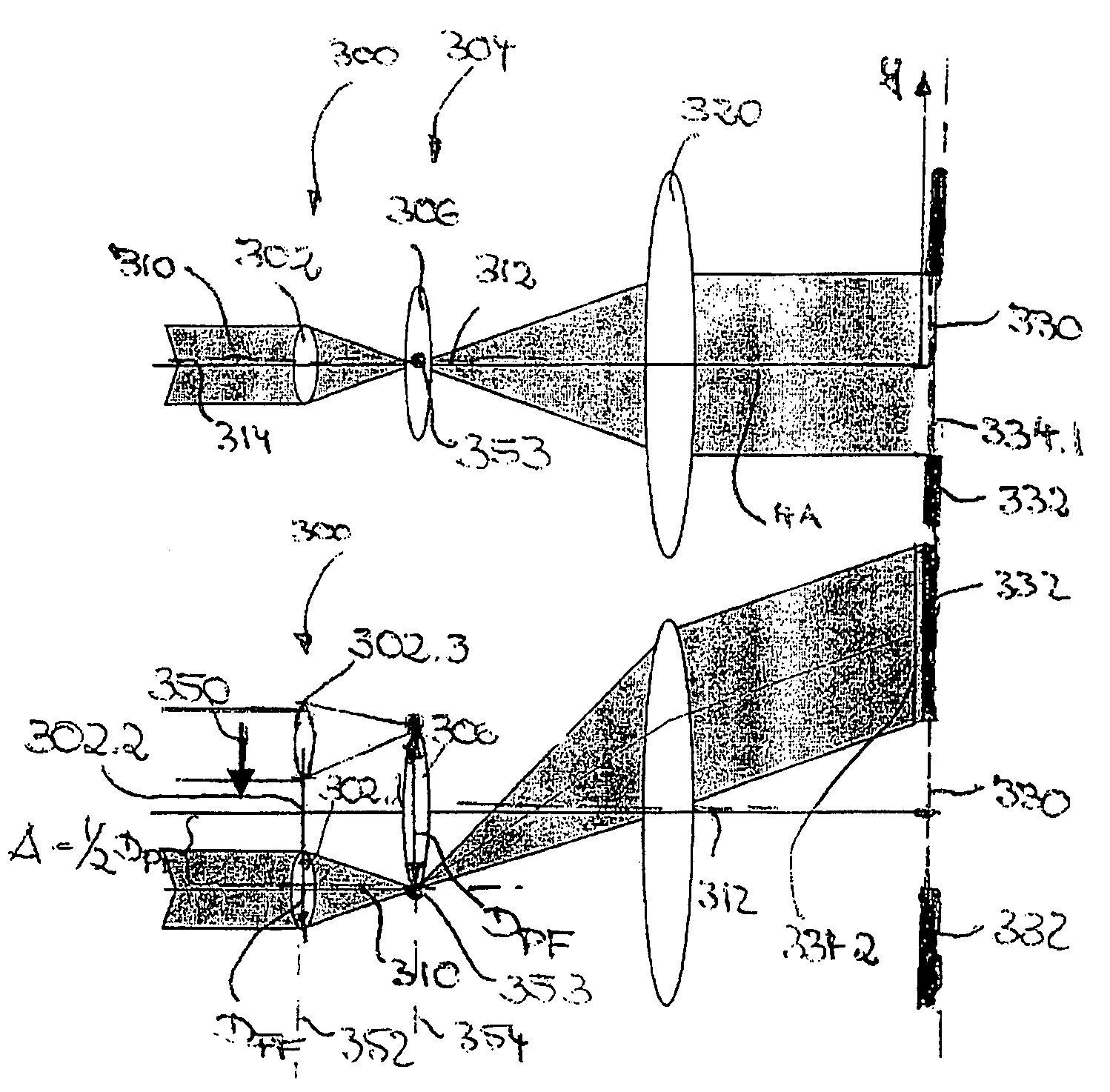 Optical device with raster elements, and illumination system with the optical device