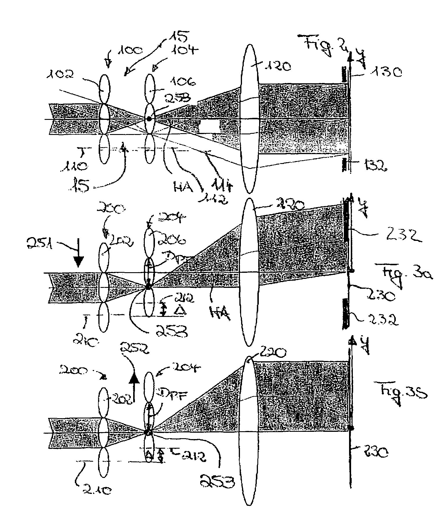 Optical device with raster elements, and illumination system with the optical device