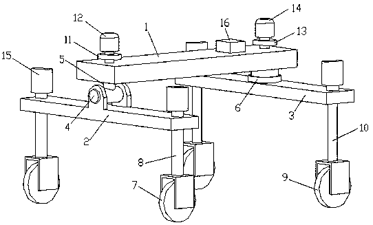 Four-wheel-drive rotating support travelling device and control method thereof