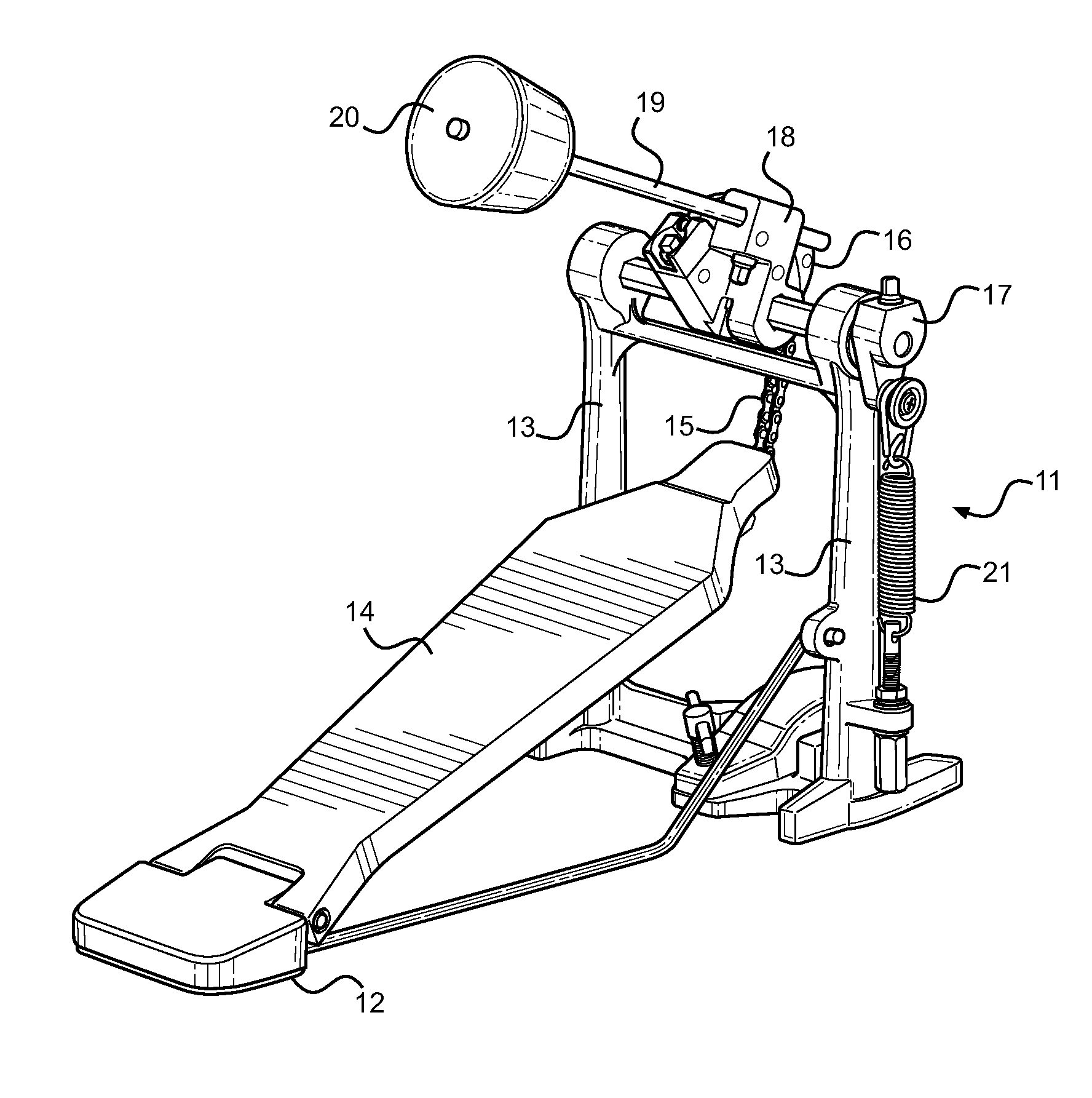 Device and Method for Tuning a Drum Pedal Assembly