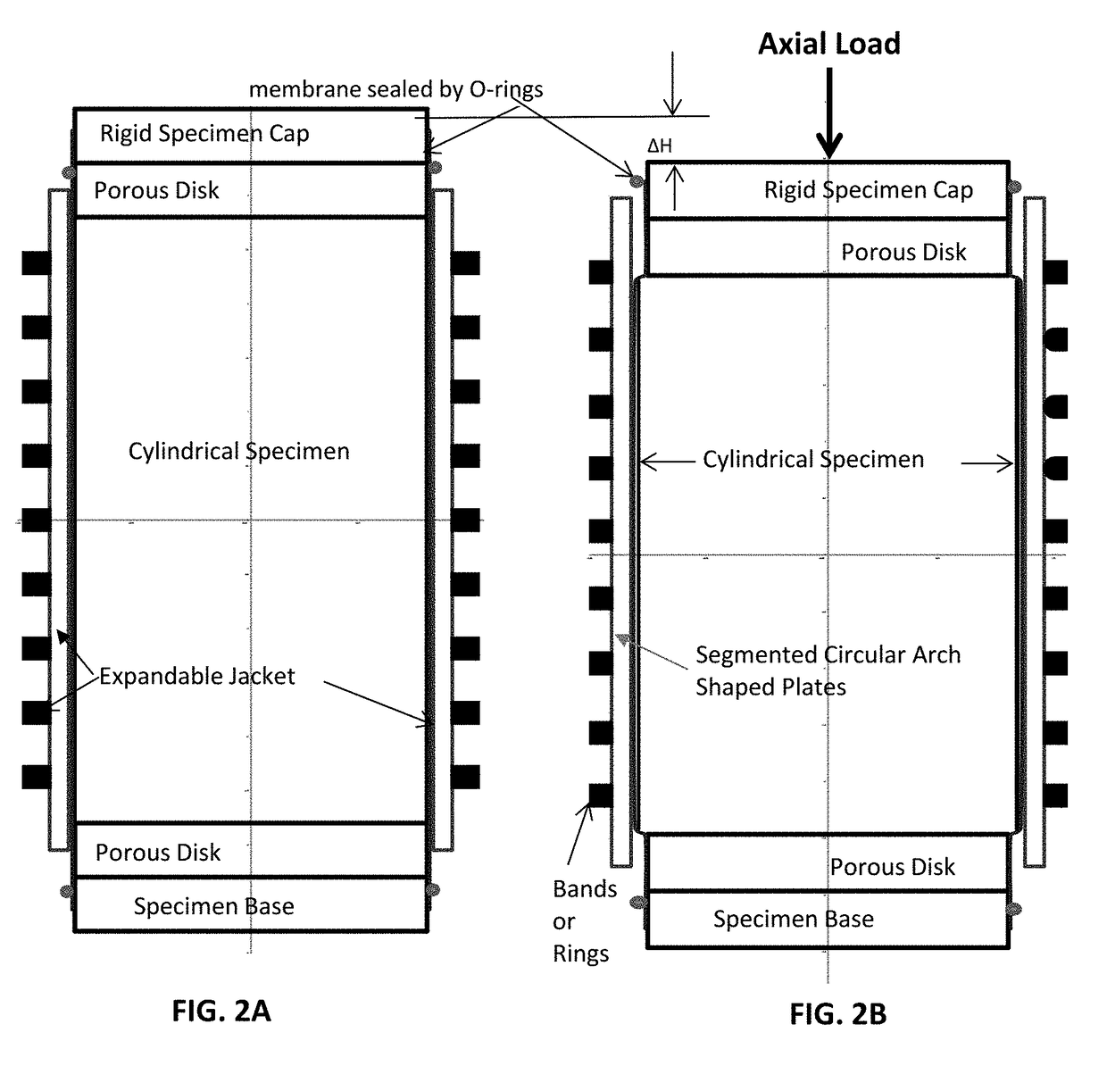 Expandable jacket for triaxial, unconfined and uniaxial compression tests and test device for three-dimensional consolidation and settlement tests