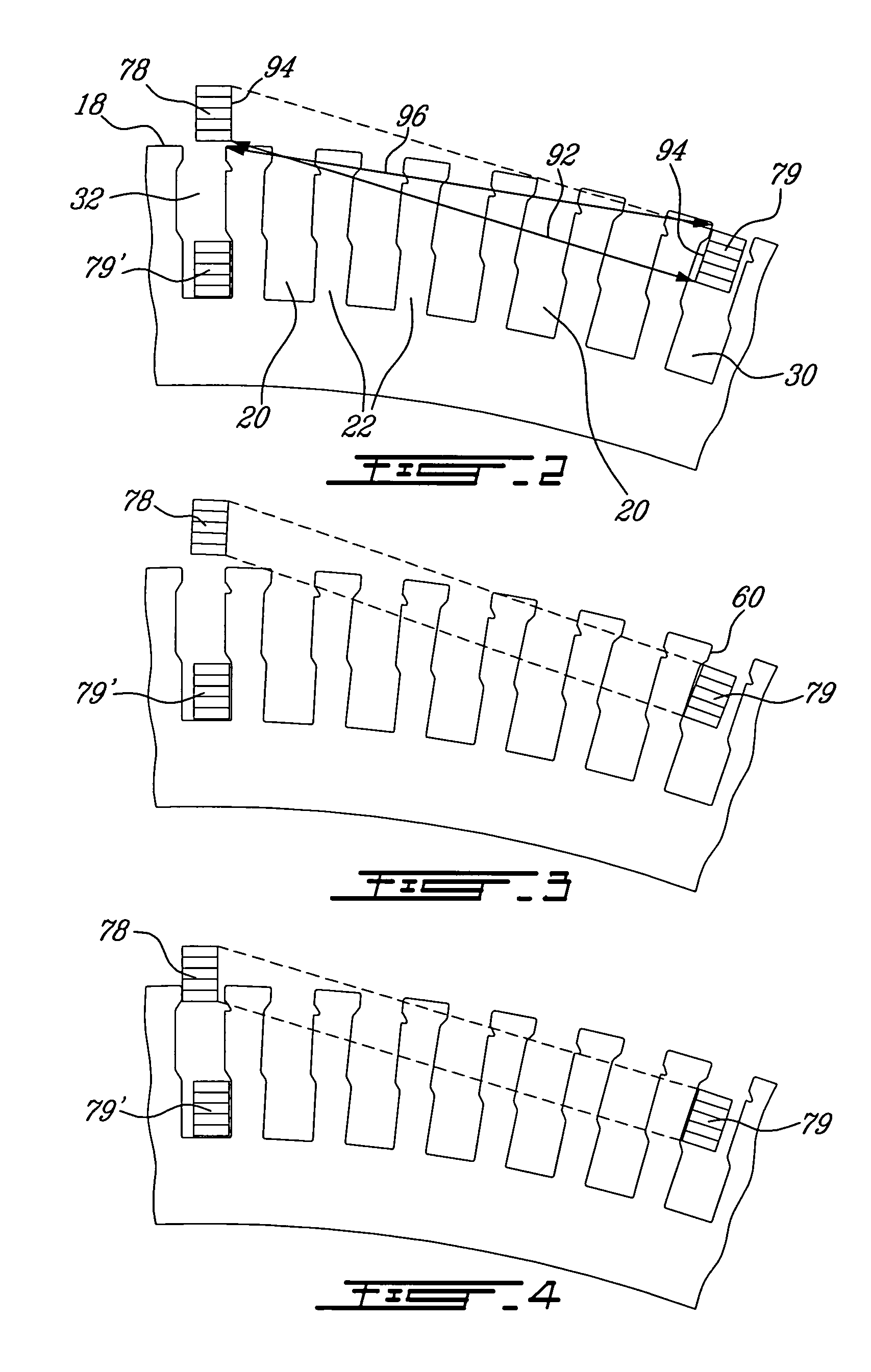 Dynamoelectric machine stator and method for mounting prewound coils thereunto