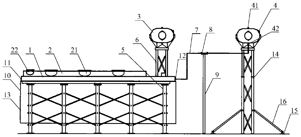 Large-scale converter transformer oil tank for fire extinguishing test