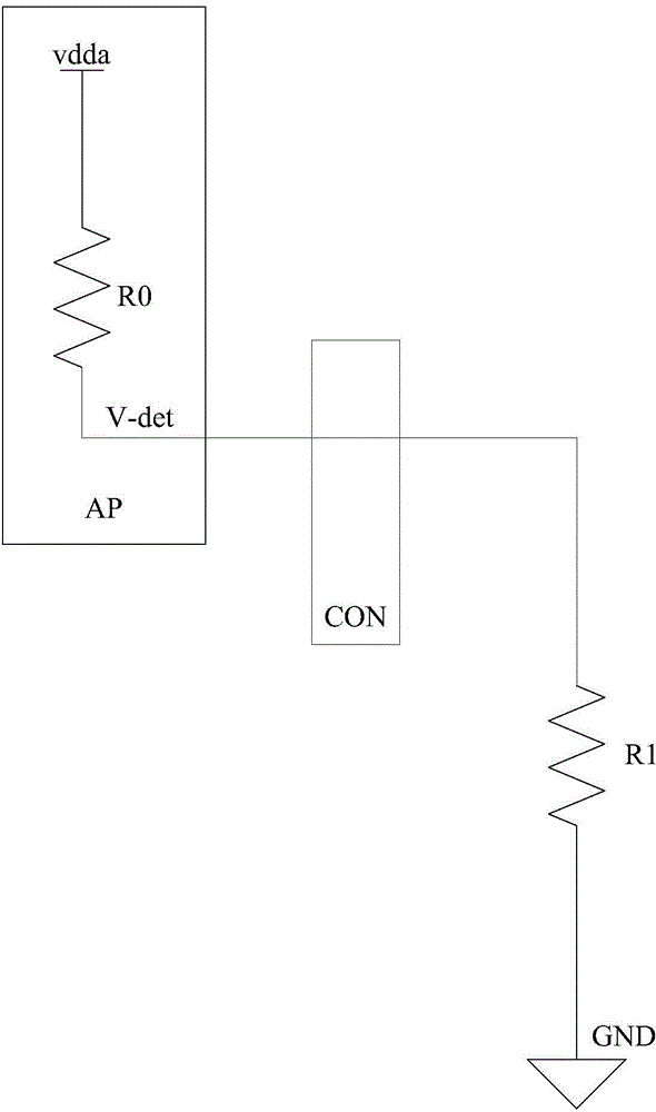 Detection circuit of video transmission cable and video output chip