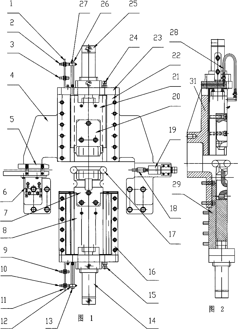 Two-station mandrel mechanism for serially connected knitting of metal ring chain