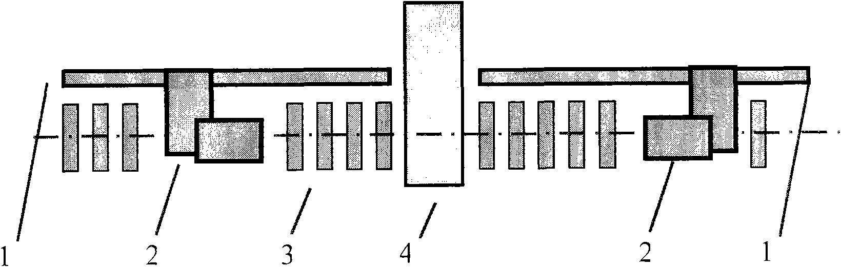 Saw cutting device for tube rows with positioned length