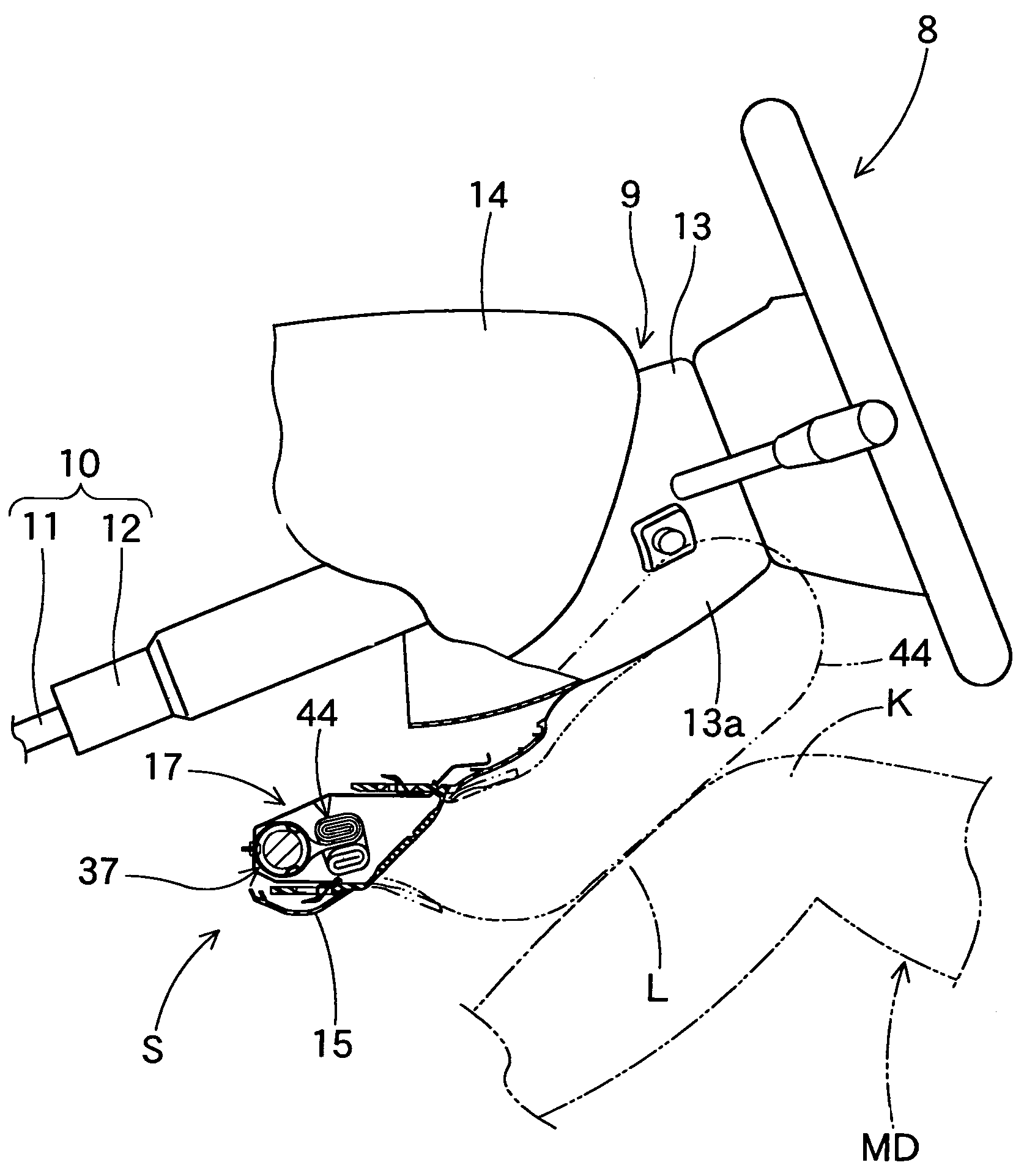 Knee protection airbag apparatus