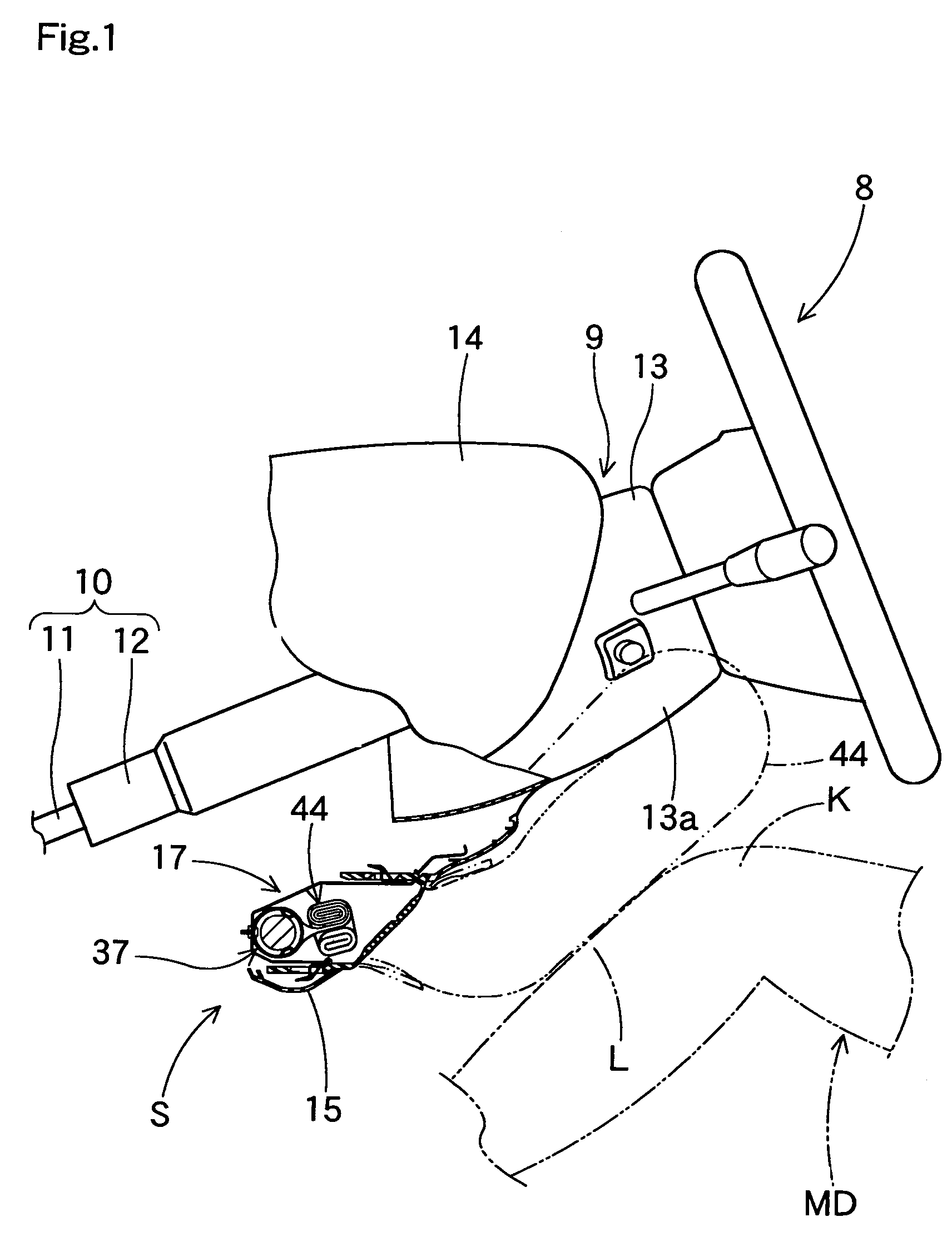 Knee protection airbag apparatus