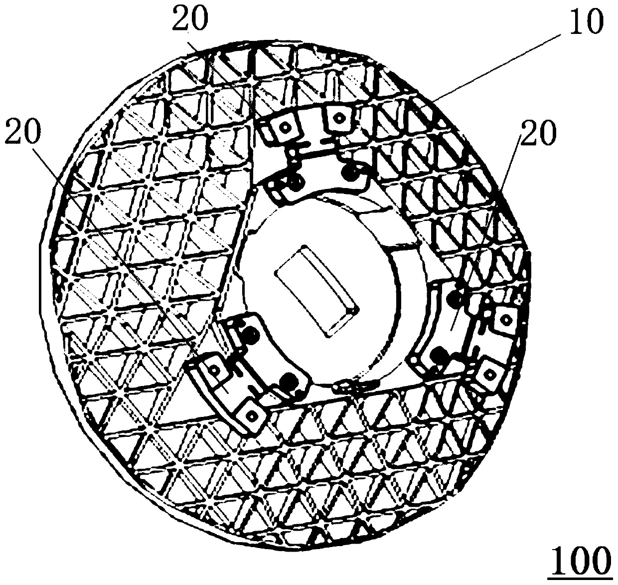 A detachable flexible support assembly