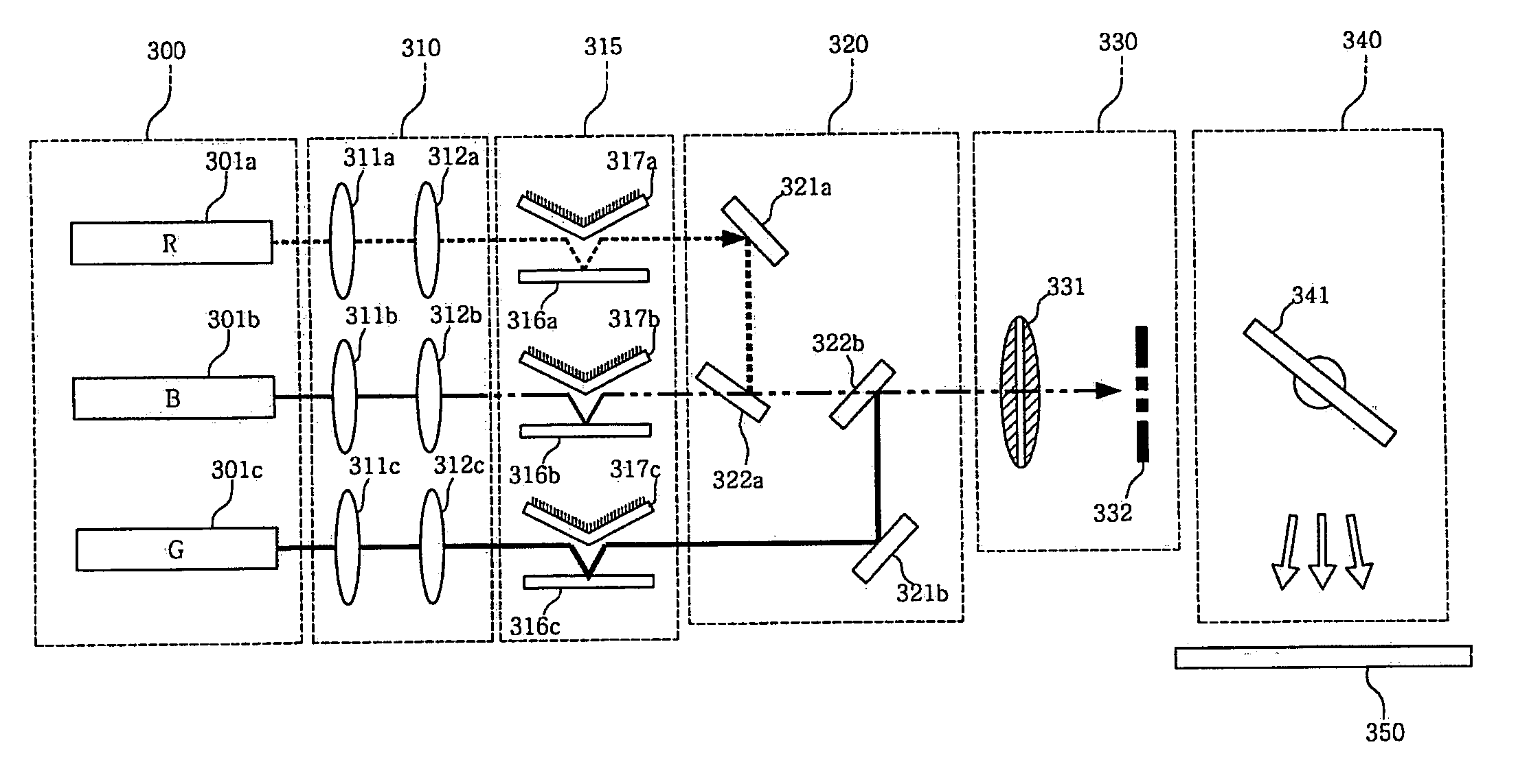 Color display device using dichroic filter