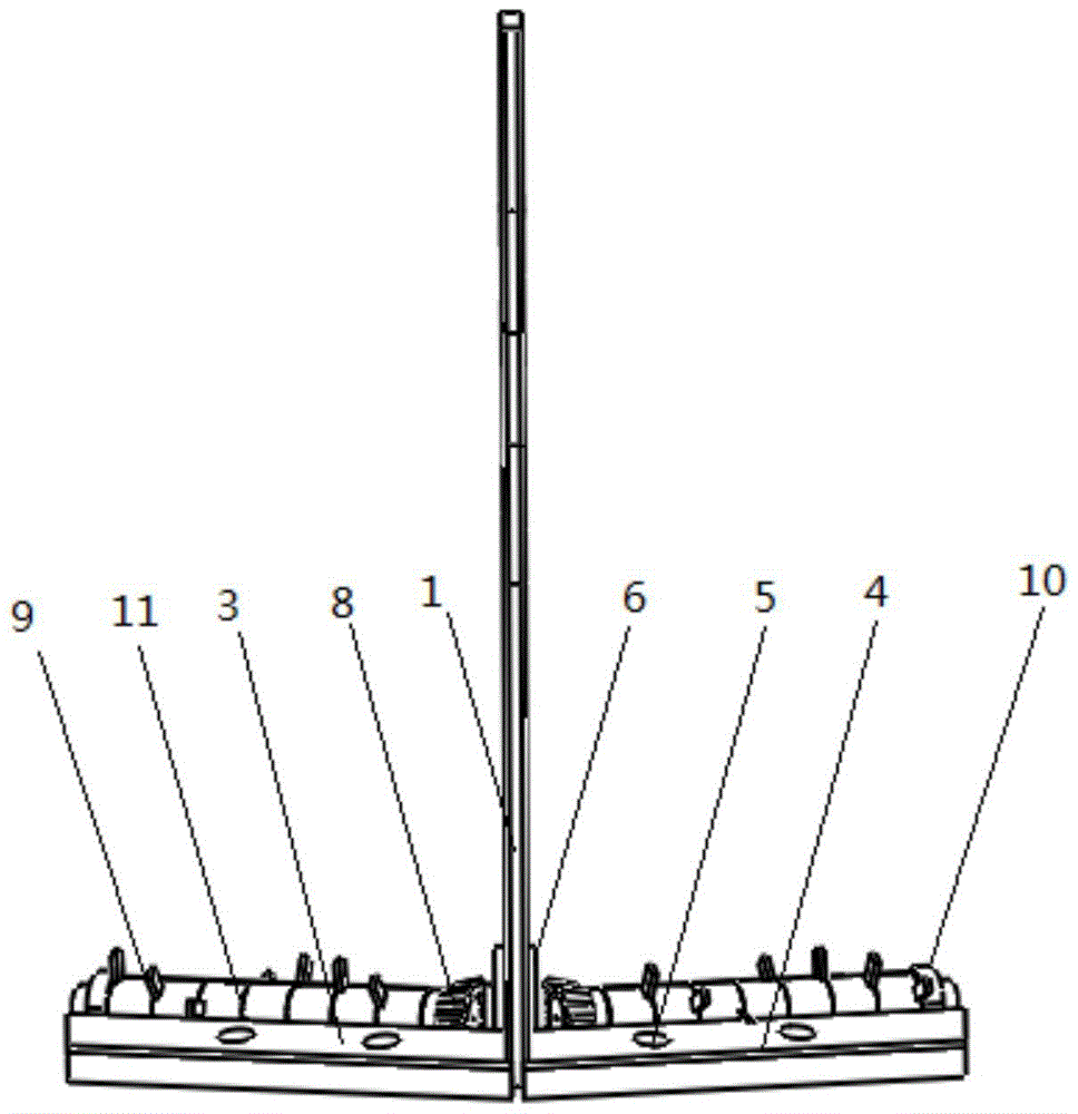 A rear throw type grass and soil separation shallow loosening shovel