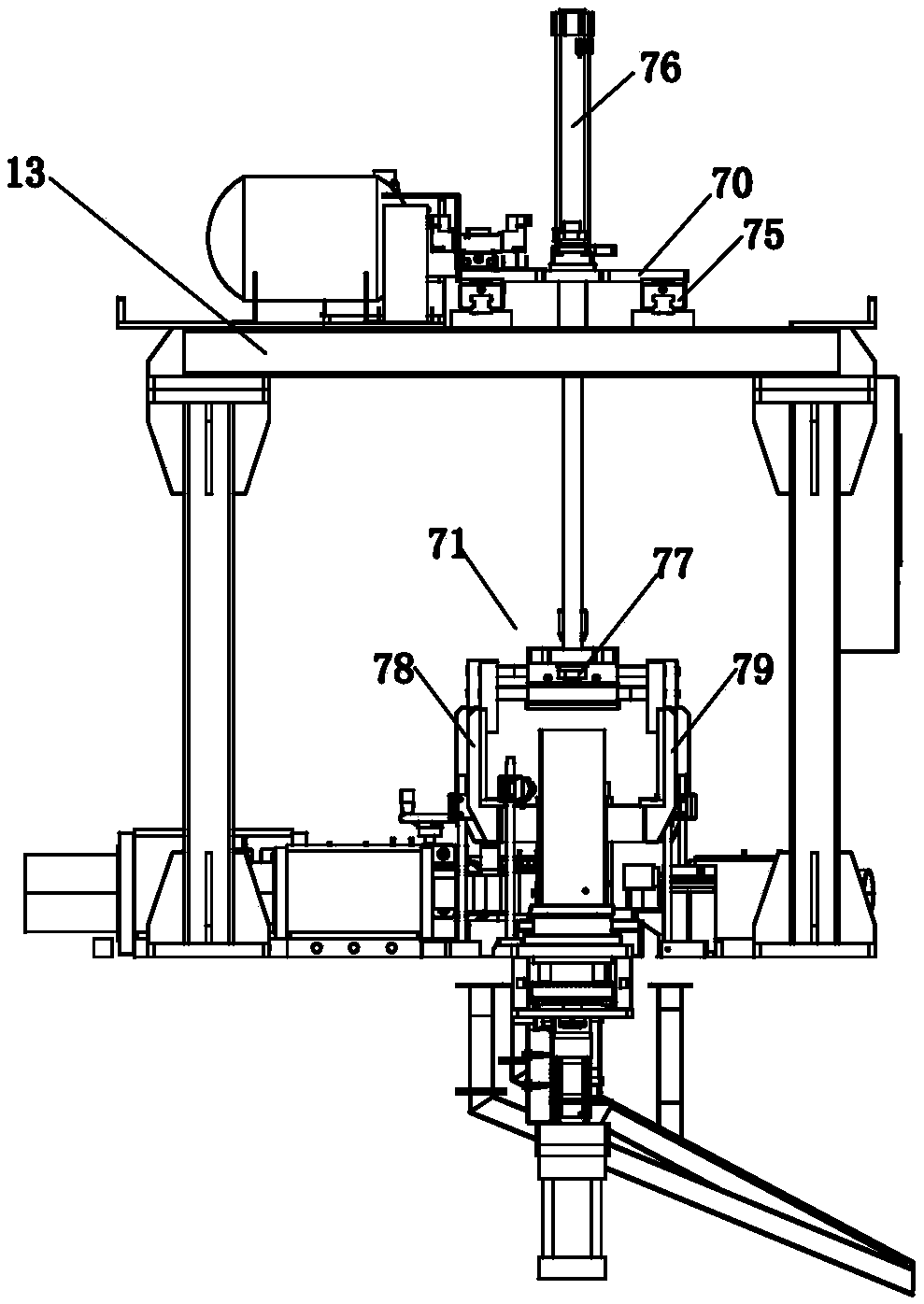 A punching and forming equipment for the side of a compressor shell