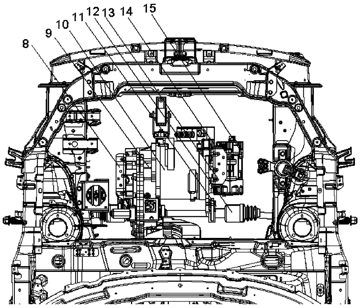 A powertrain layout form of an electric vehicle