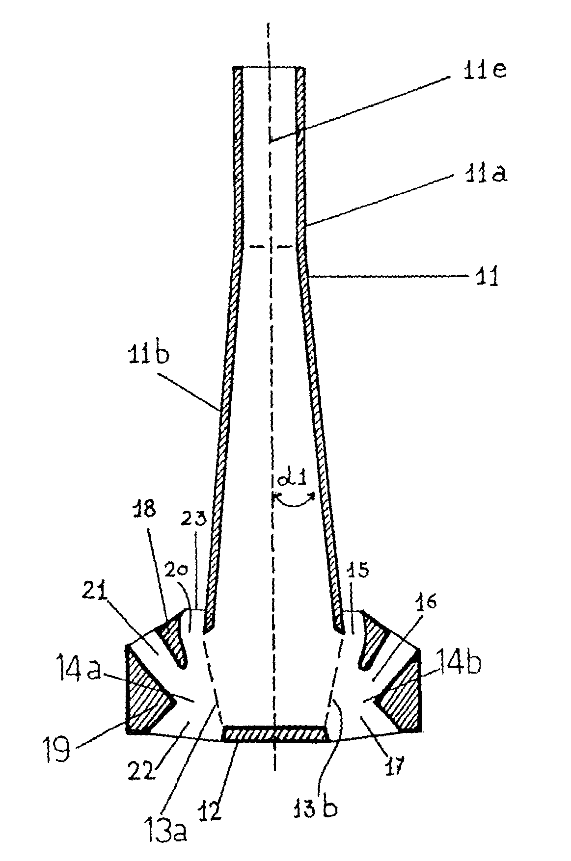 Nozzle for continuous casting