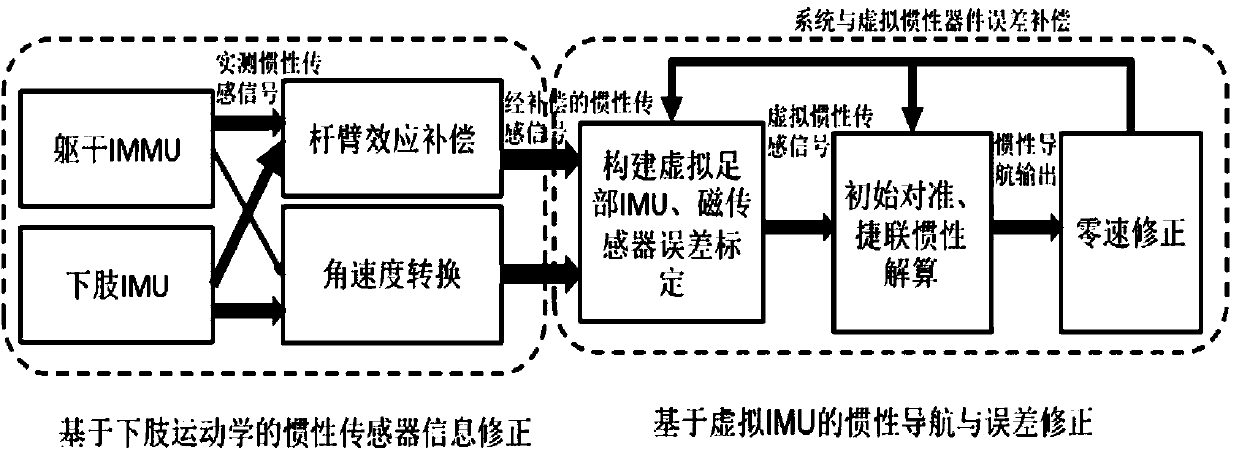 Pedestrian navigation system and navigation positioning method based on kinesiology model