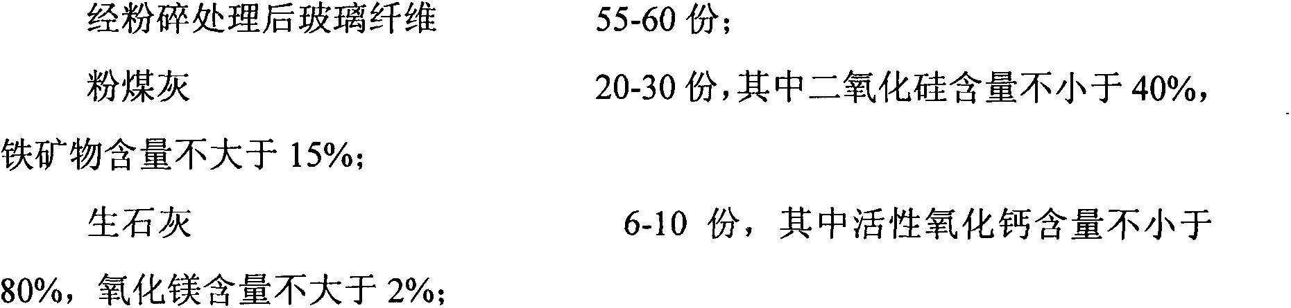 Method for producing insulating brick used for oxidation furnace by using glass fiber