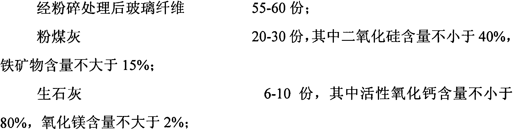 Method for producing insulating brick used for oxidation furnace by using glass fiber