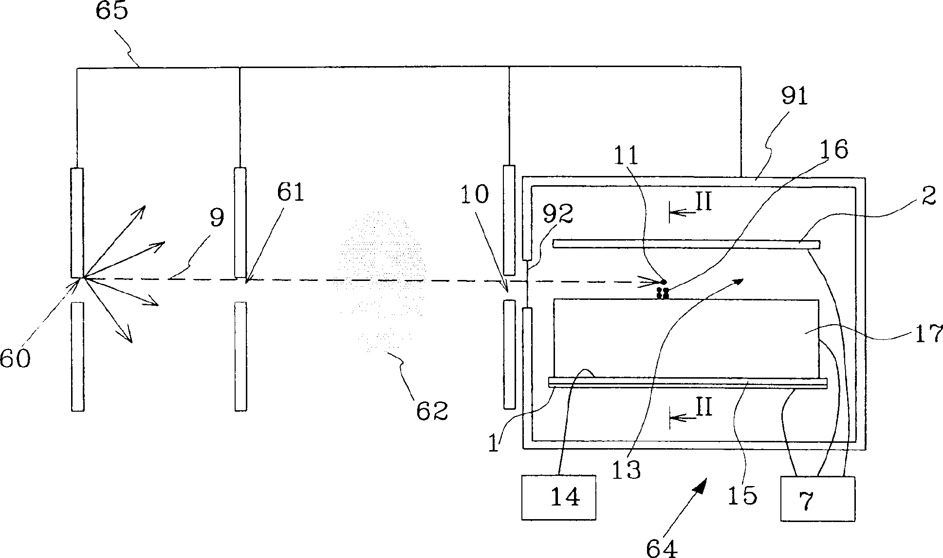 Method and apparatus for radiography and radiation detector