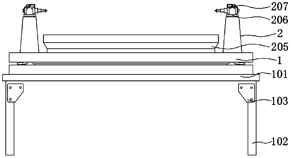 Gluing device capable of achieving even gluing conveniently and used for corrugated paper box production