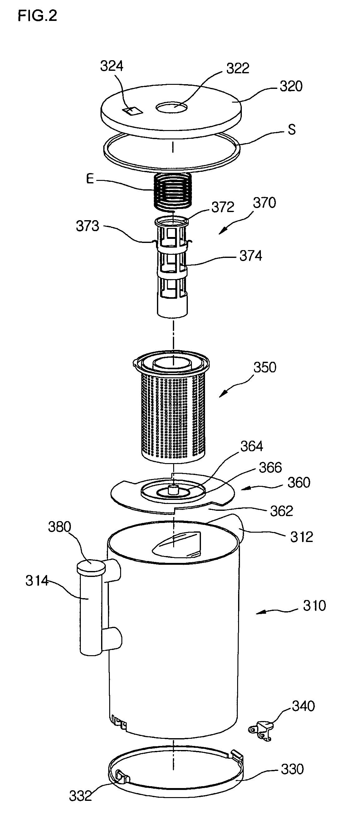 Dust collecting unit of vacuum cleaner