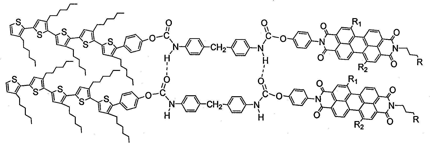 Supermolecule type organic solar battery material and preparation method thereof