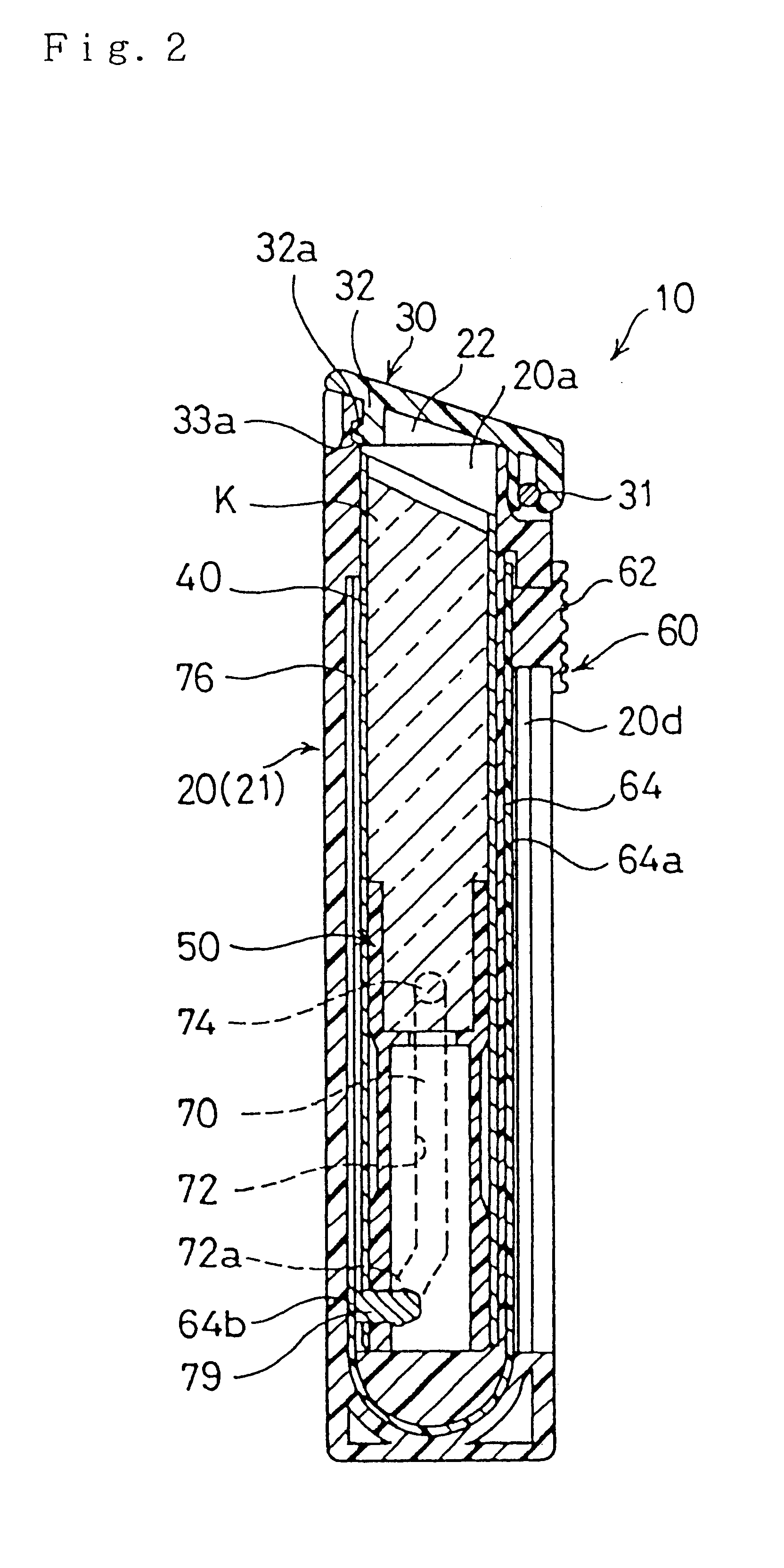 Case of stick-type cosmetic preparation and replaceable cartridge of stick-type cosmetic preparation used therefor