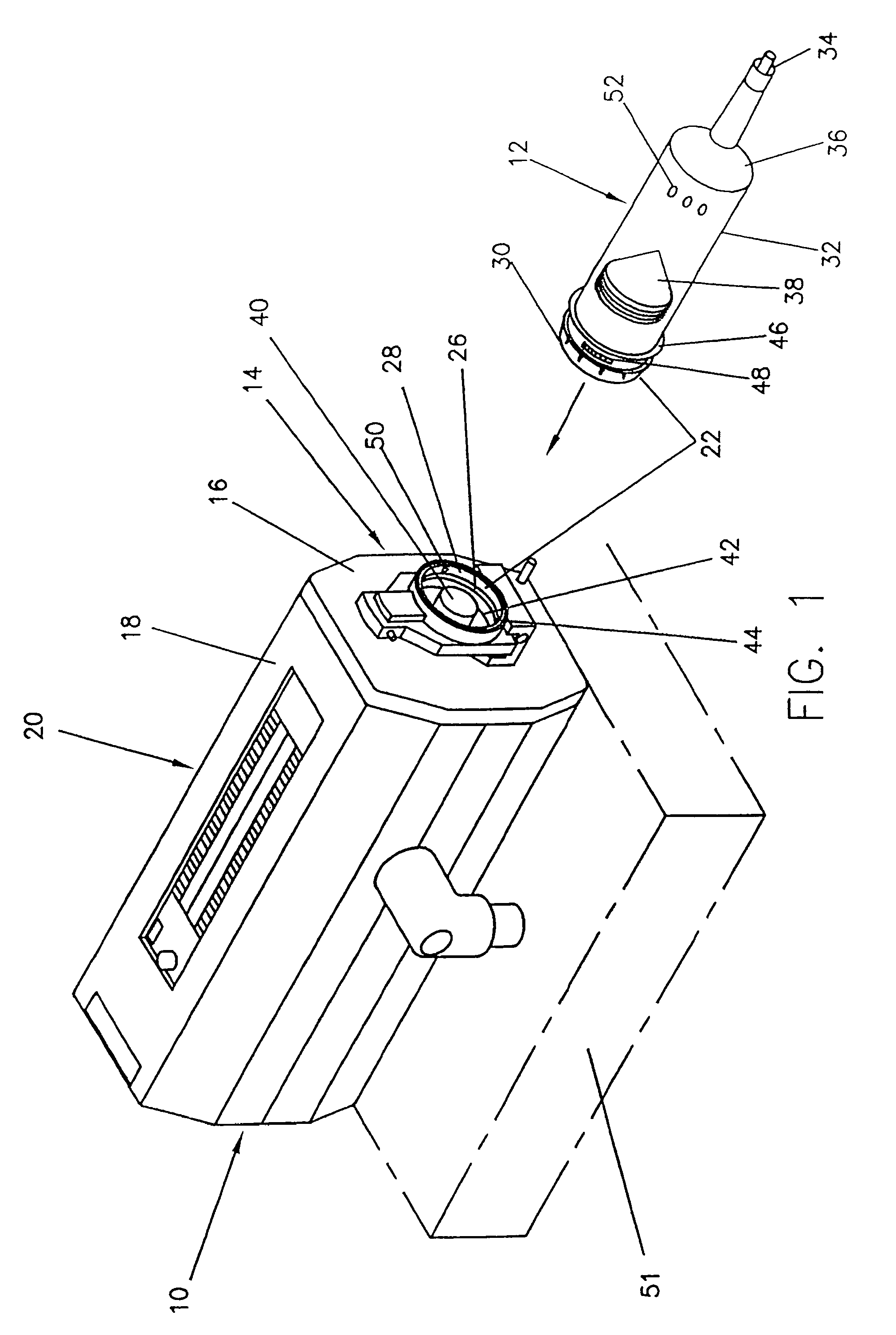 Front-loading medical injector adapted to releasably engage a syringe regardless of the orientation of the syringe with respect to the injector