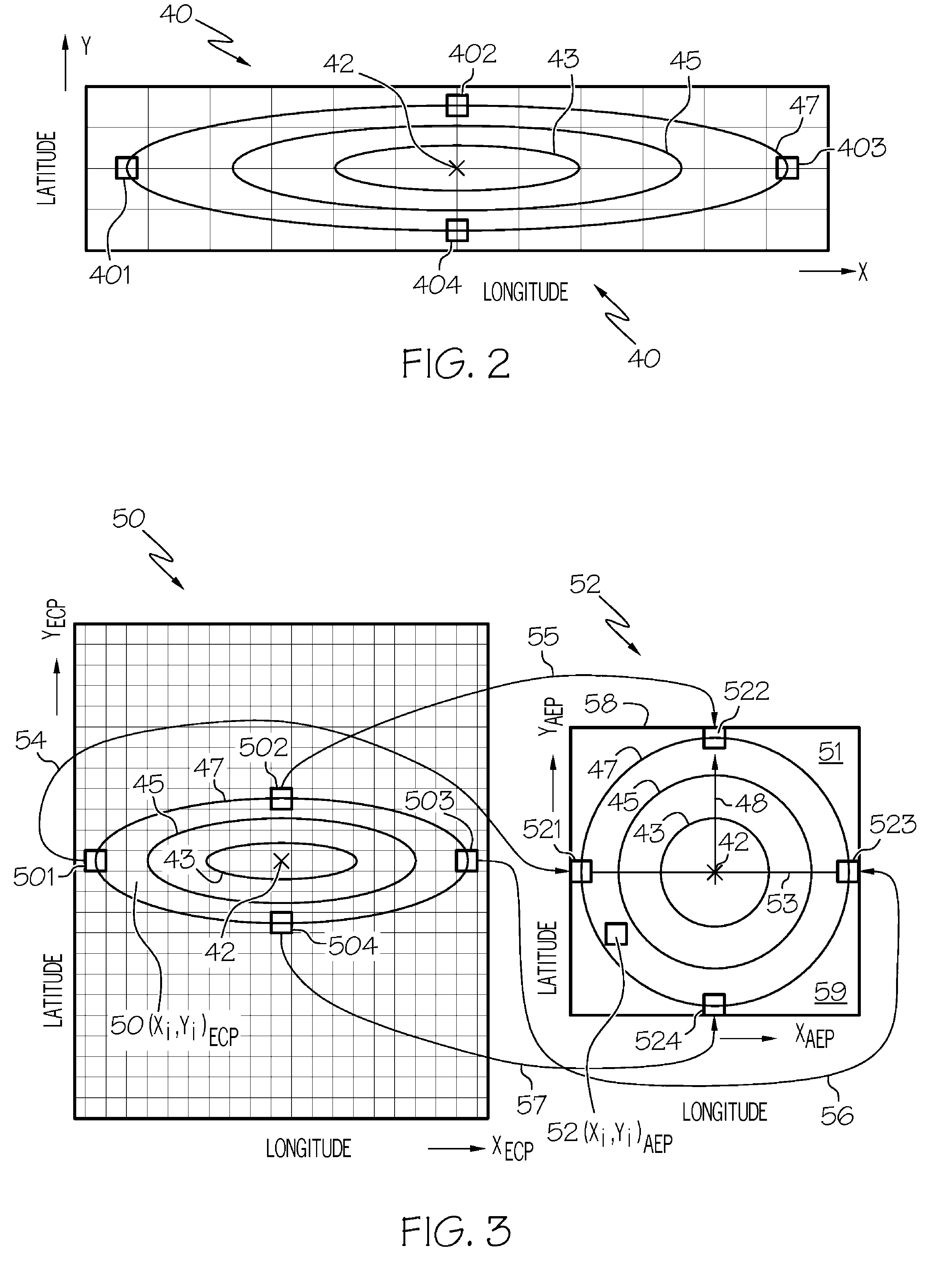 Azimuthal equidistant projection navigation display and method