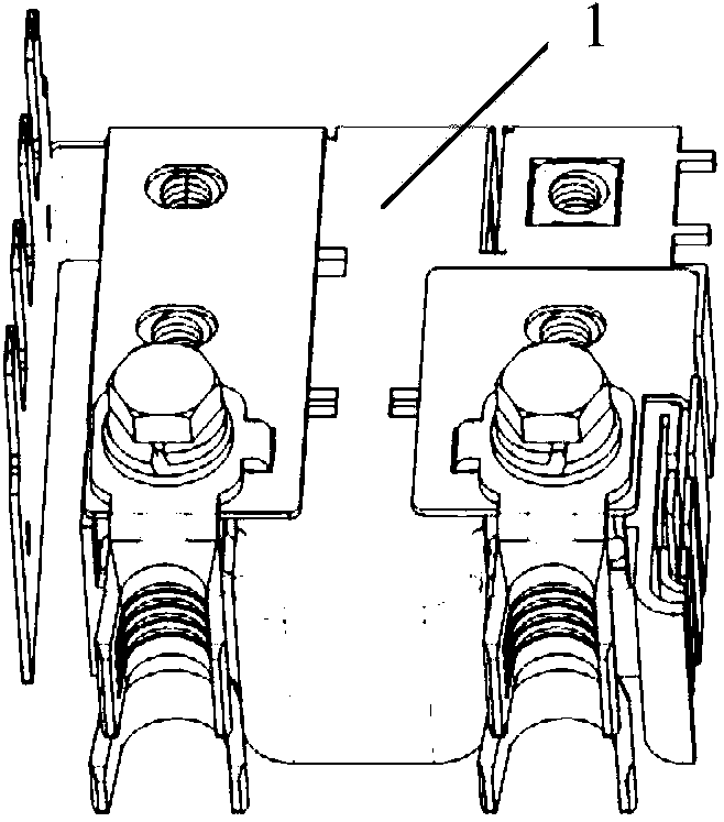 Detachable fixing structure for high-current terminals of automotive electric box