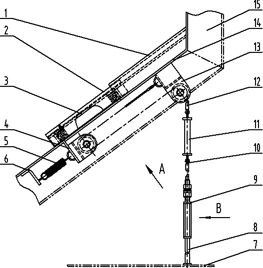 Drawing type observation device of railway hopper car and railway hopper car