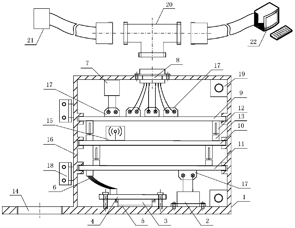 An acoustic fault detection device for a bearing system