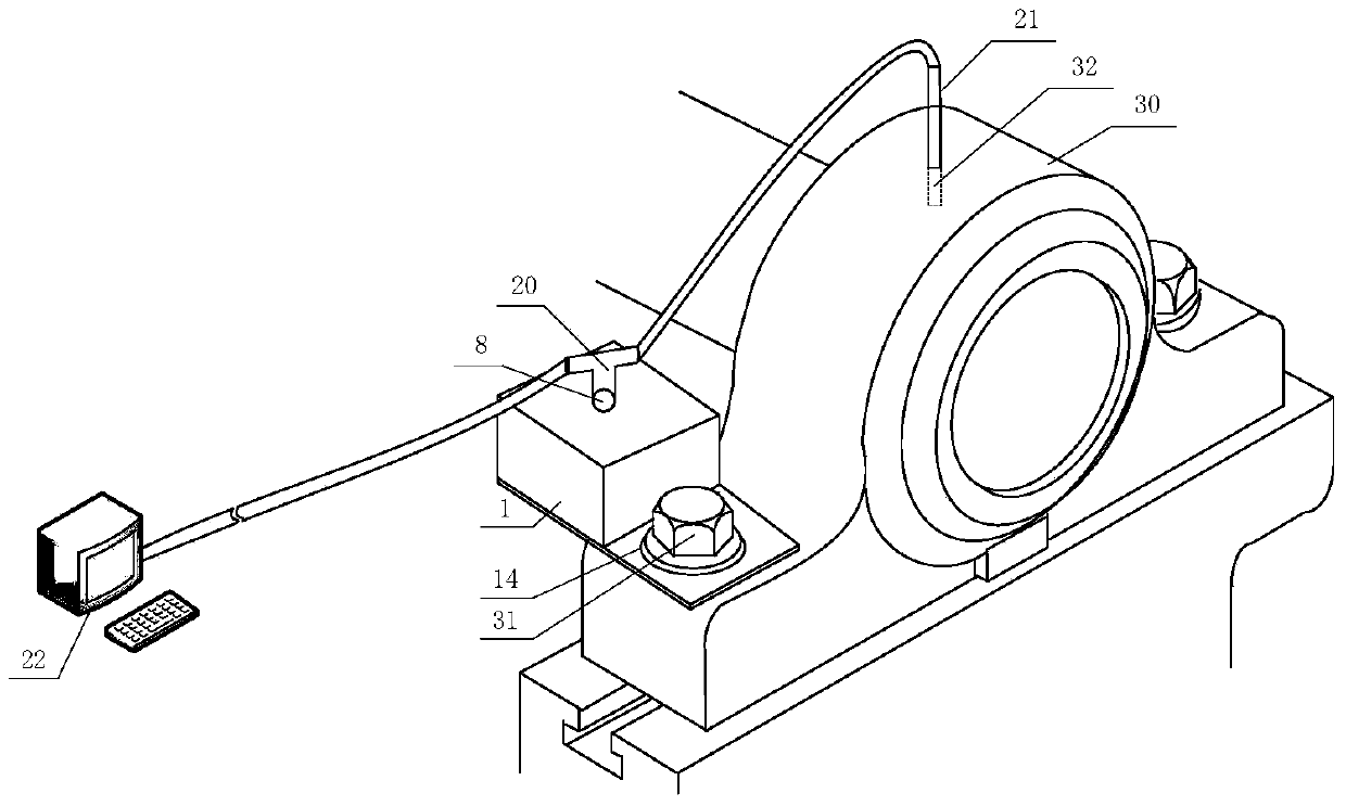 An acoustic fault detection device for a bearing system