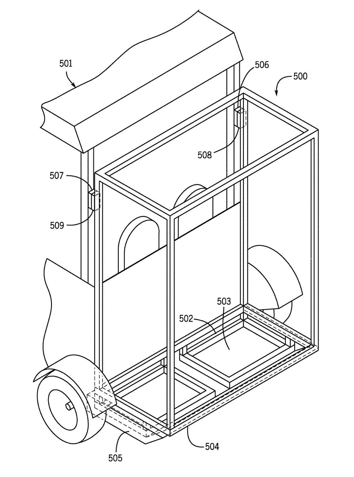 Removable storage module for golf cart