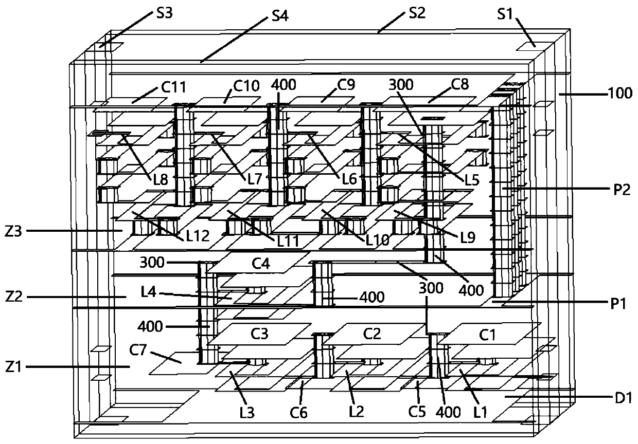 Miniature multilayer ceramic band-pass filter