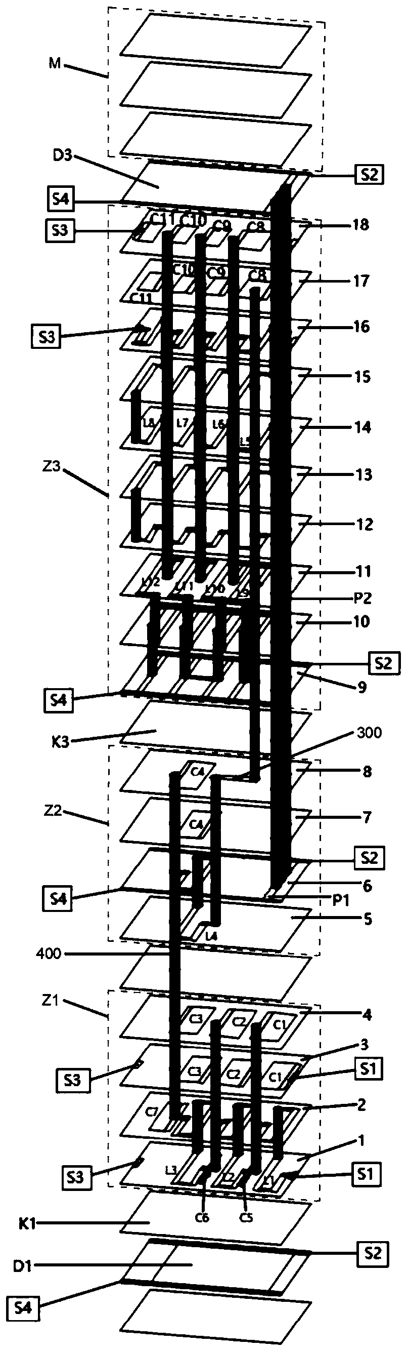 Miniature multilayer ceramic band-pass filter