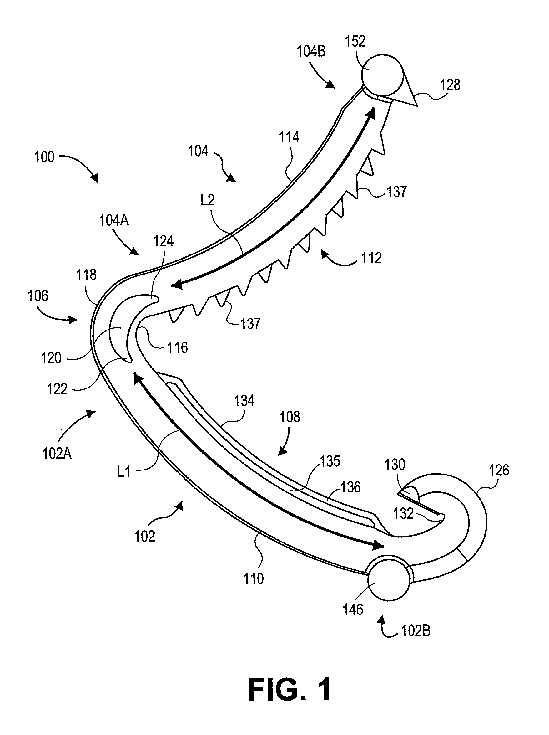 Ligation clip with flexible clamping feature