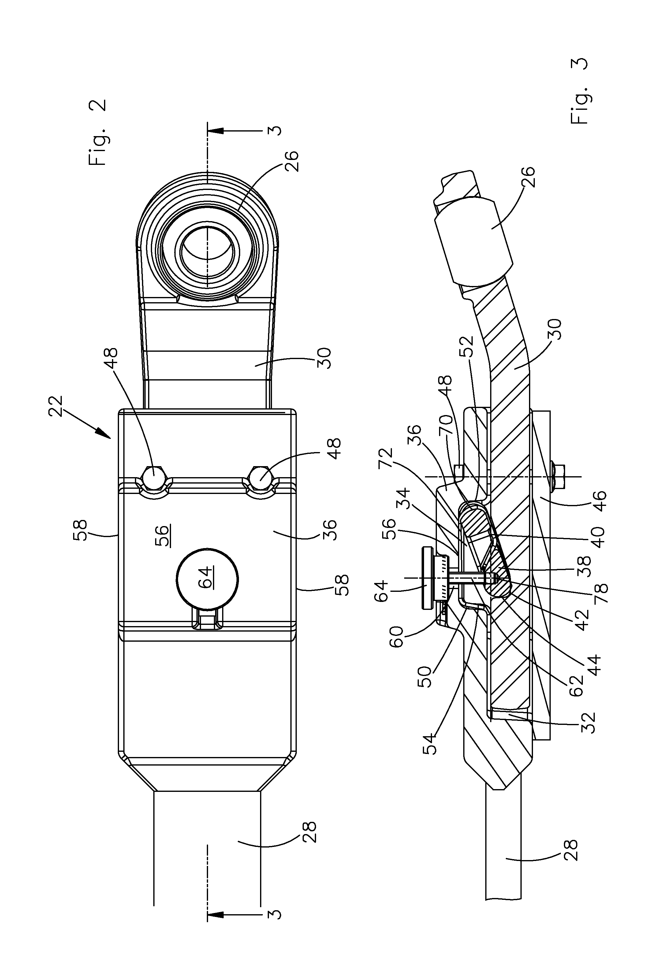 Lower link assembly for a tractor hitch