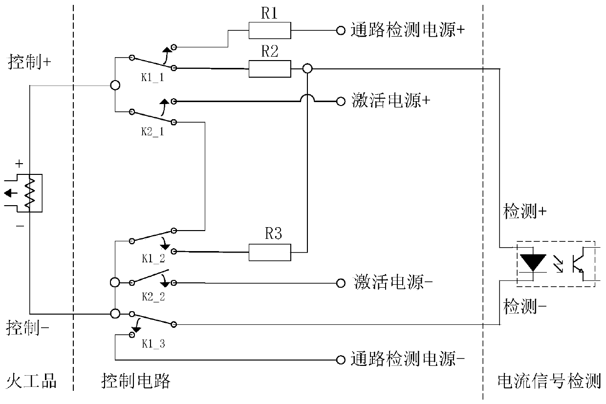 A control circuit for pyrotechnics with automatic protection function