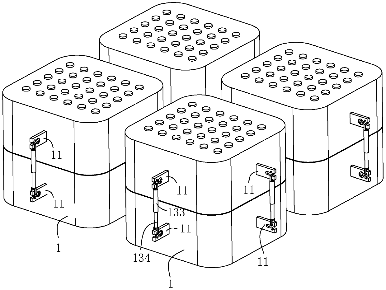 Anti-sinking floating body for hydraulic and hydroelectric engineering floating matter intercepting