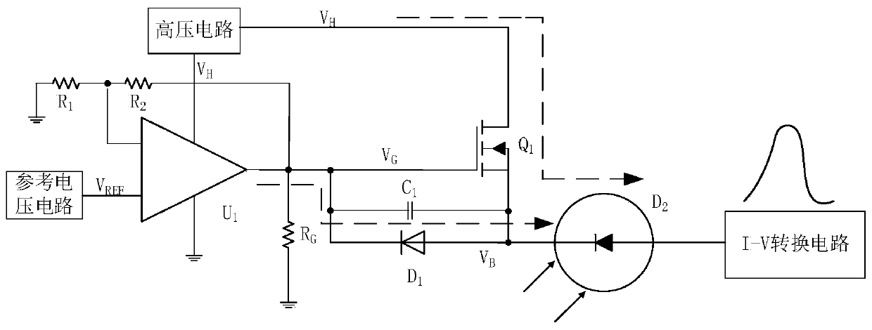 Single photon detector and high-voltage quick adjusting circuit thereof