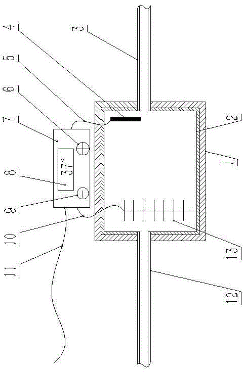 Pneumoperitoneum tube device with real-time displaying and temperature adjusting functions