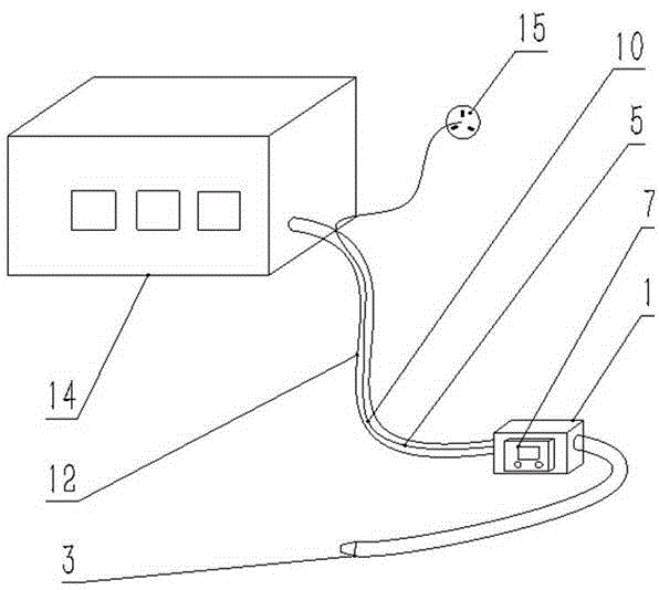 Pneumoperitoneum tube device with real-time displaying and temperature adjusting functions