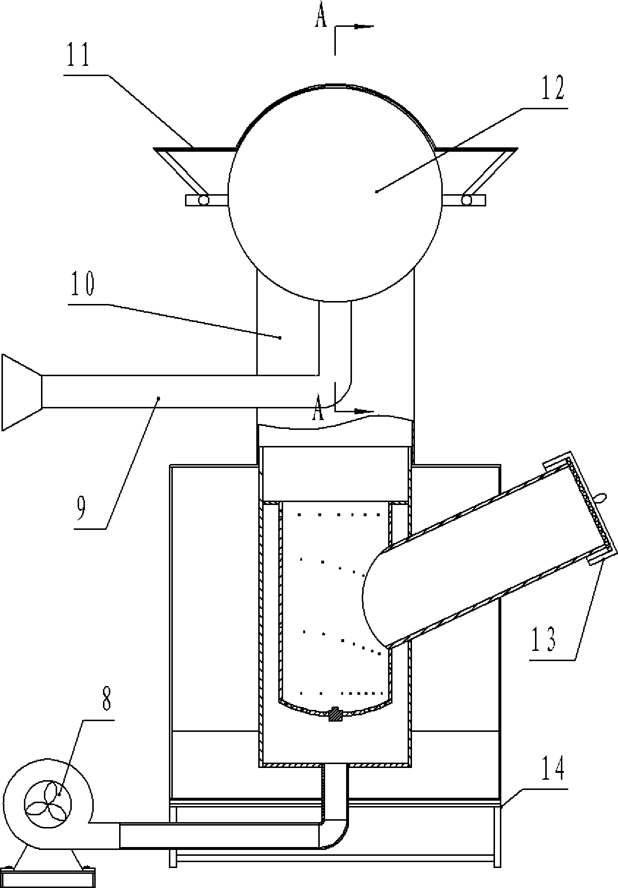 Biomass barbecuing device