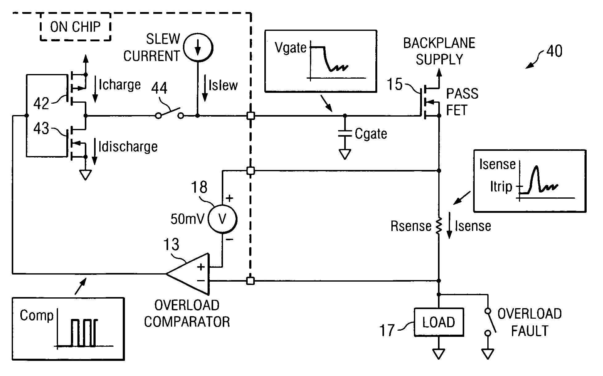 System and method for current overload response with class D topology