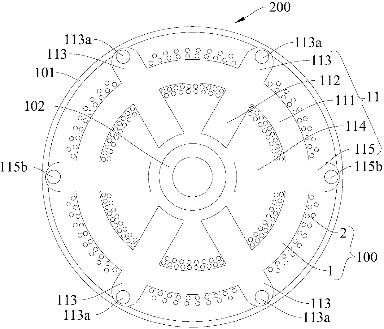 Motor stator and motor with same