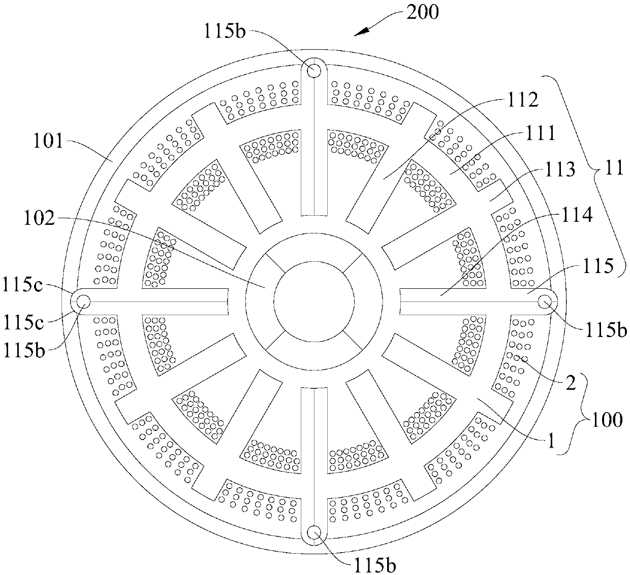 Motor stator and motor with same