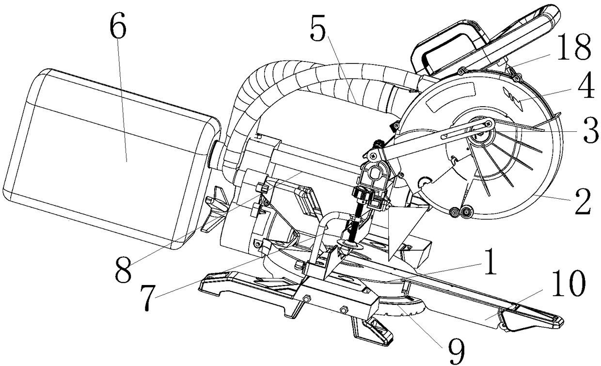 Dust-free distance fine adjustment oblique cutting saw