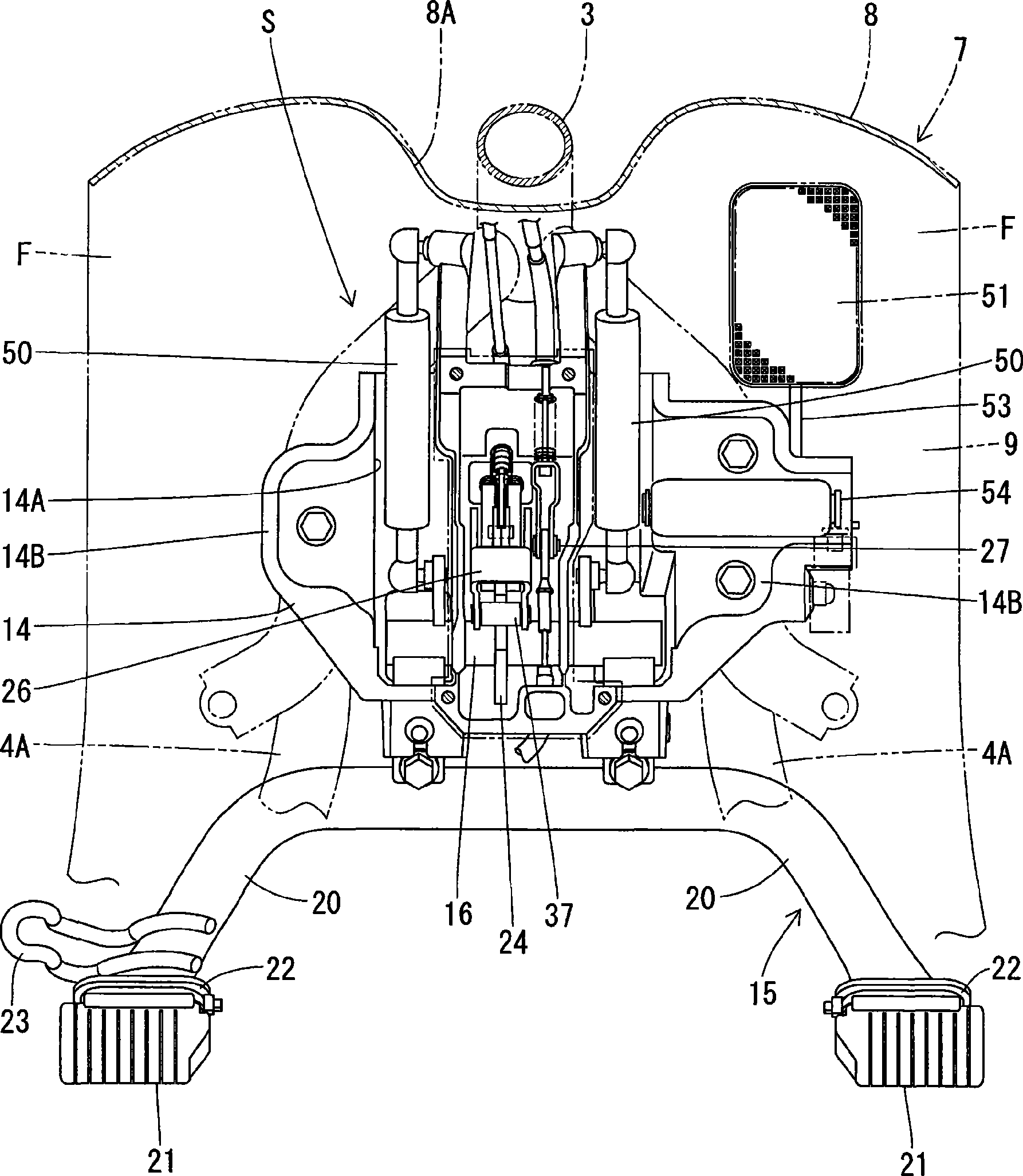 Support device for two-wheel motocycle